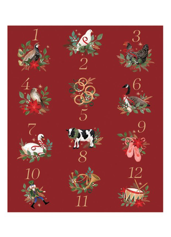 12 Days of Christmas Plush Blanket by Evergreen
