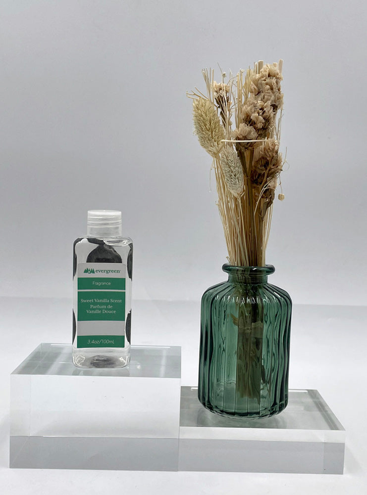 Glass Fragrance Diffuser with Dried Floral by Evergreen