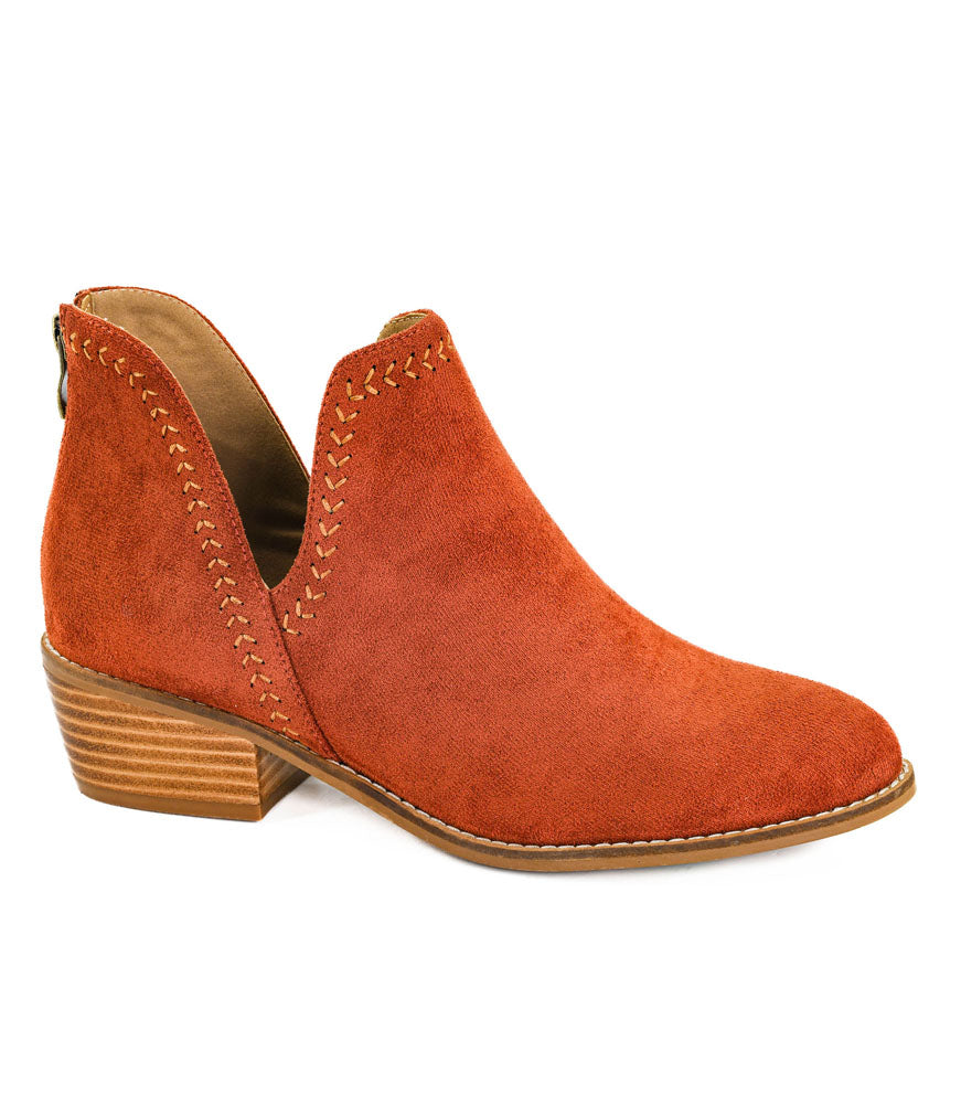 Bluffin in Rust Faux Suede by Corkys