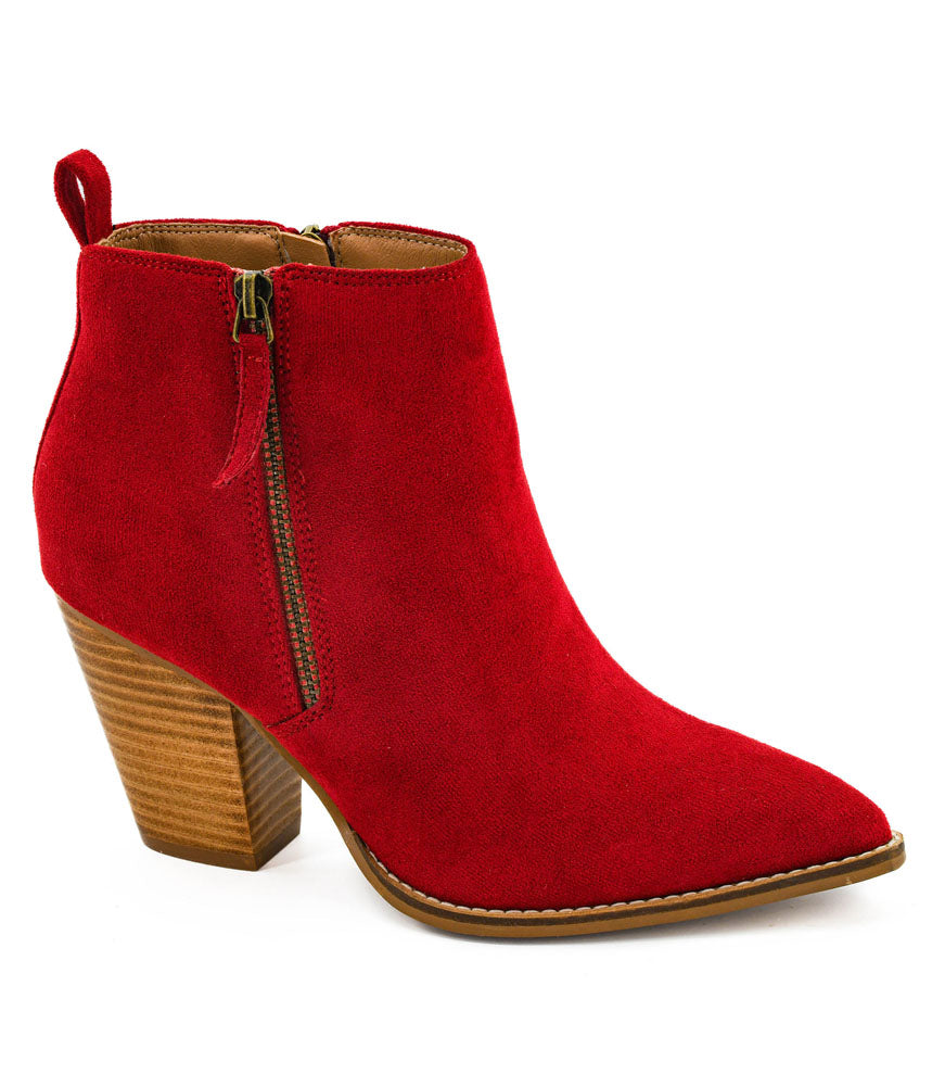 High Standards in Dark Red Faux Suede by Corkys