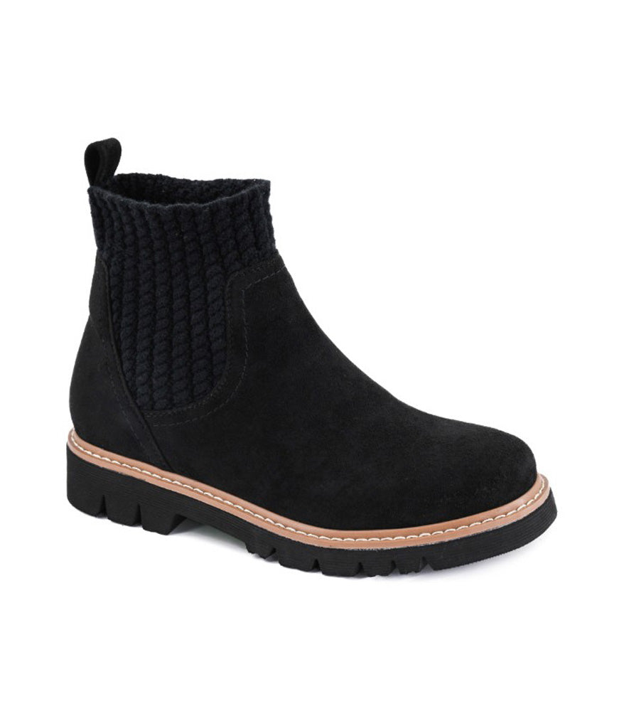 Keep Me Warm in Black Faux Suede by Corkys