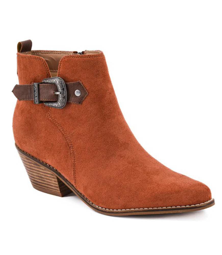 On The Lookout in Rust Faux Suede by Corkys