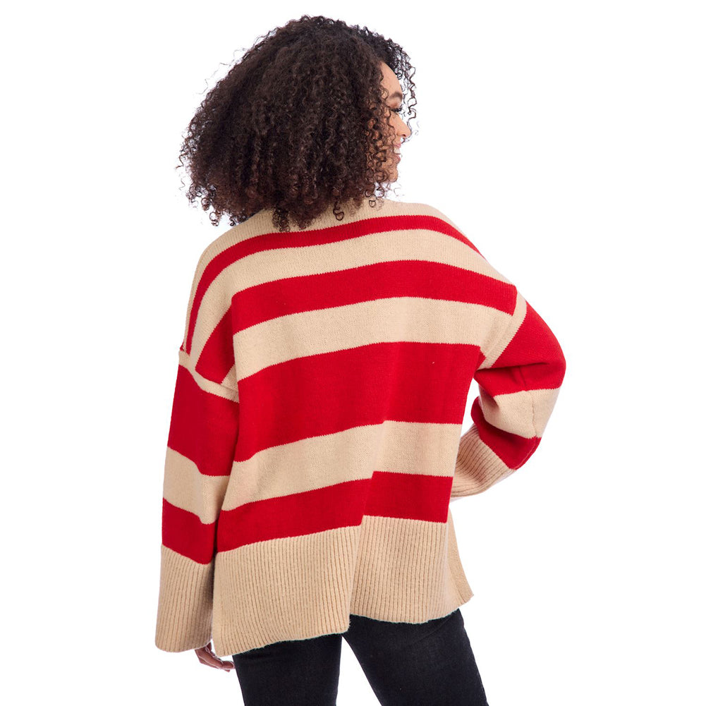 Red Costner Striped Sweater by Mud Pie
