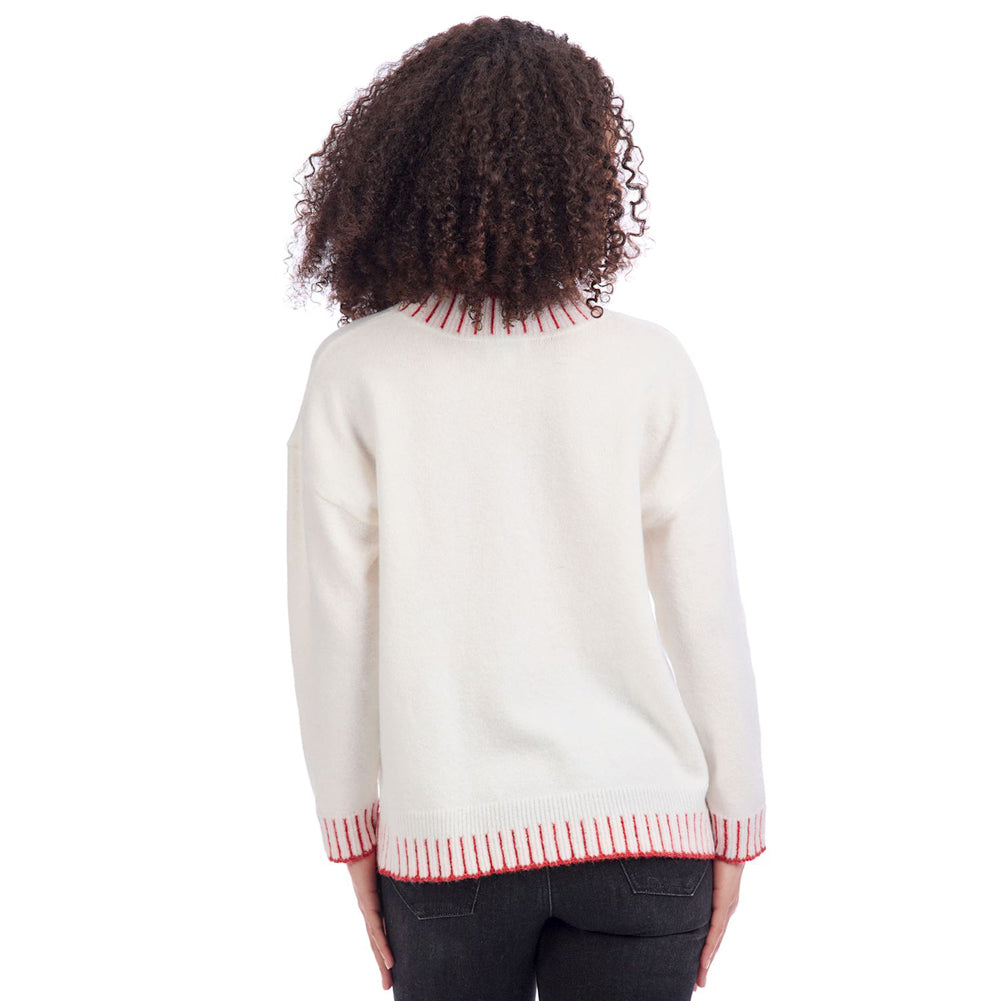Wilder Bow Sweater in White by Mud Pie