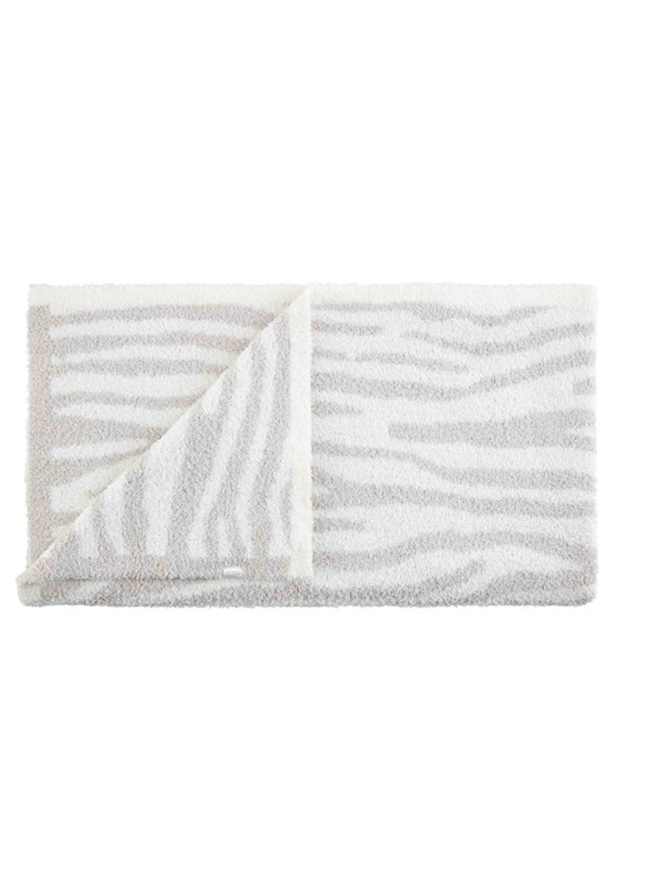 Zebra Chenille Blanket Grey by Mud Pie