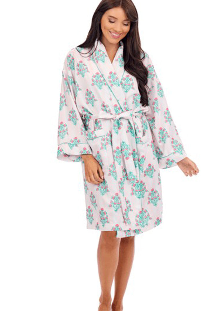 Dahlia Block Print Robe by Mud Pie