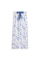 Café Pajama Pant Blue by Mud Pie