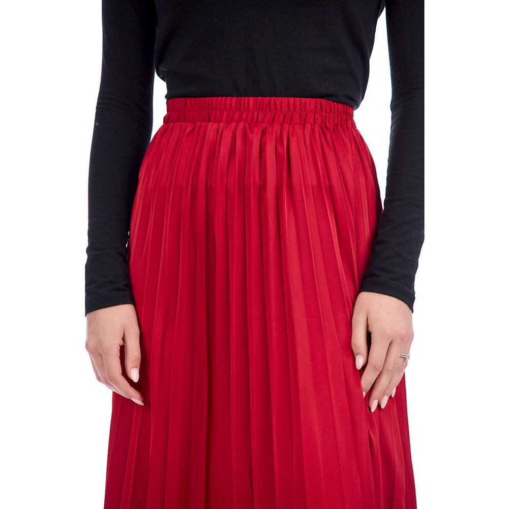 Townes Pleated Skirt Red by Mud Pie