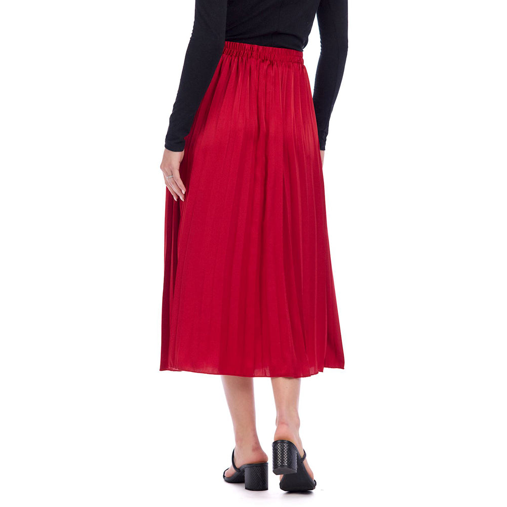 Townes Pleated Skirt Red by Mud Pie