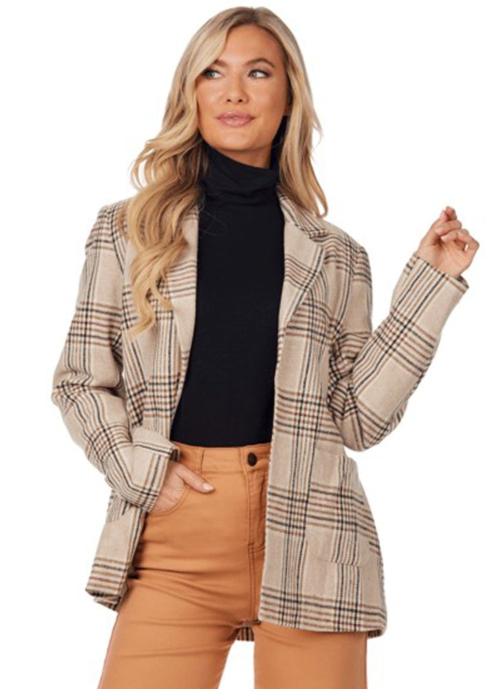 Bynes Plaid Blazer Cream by Mud Pie