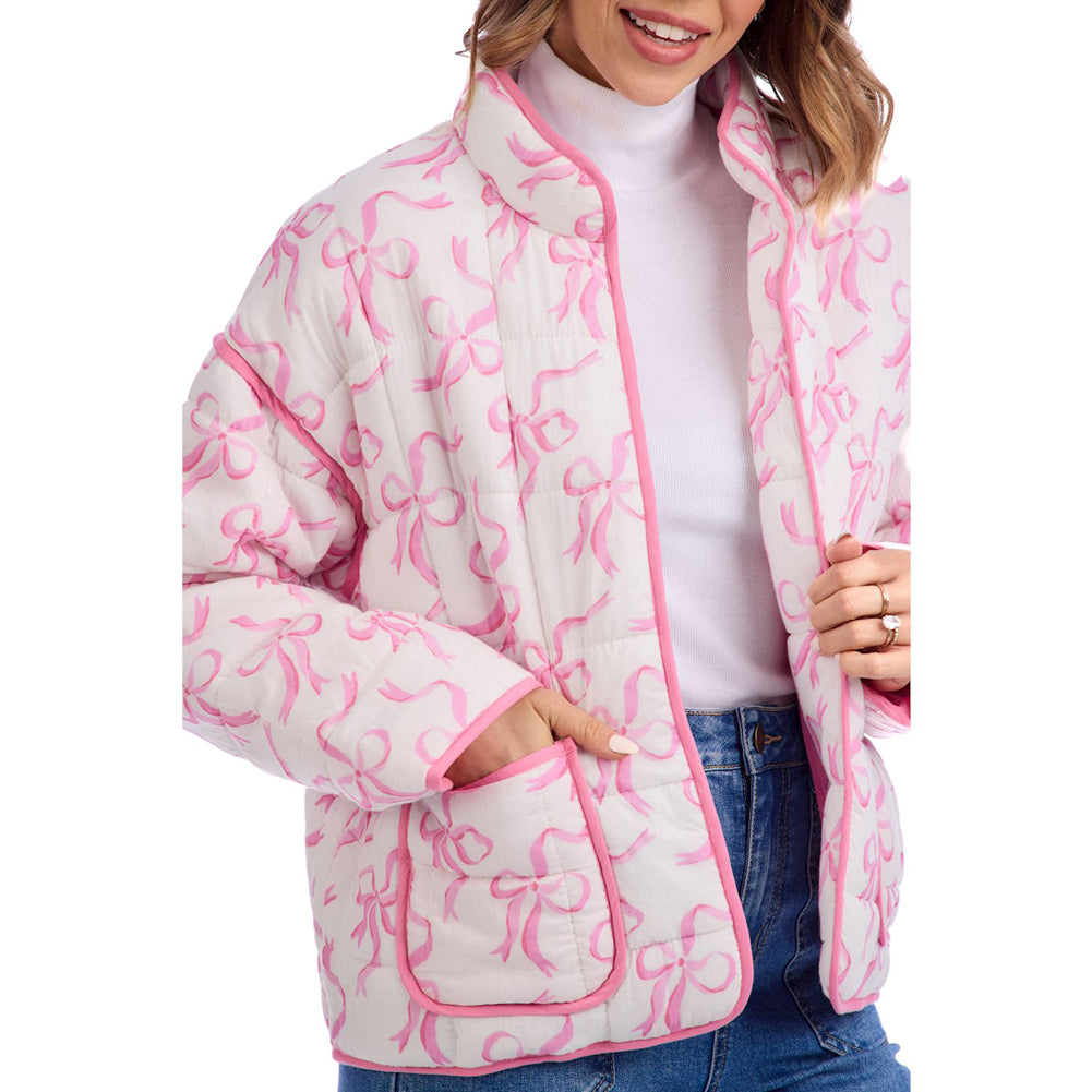 Cher Block Print Jacket White by Mud Pie