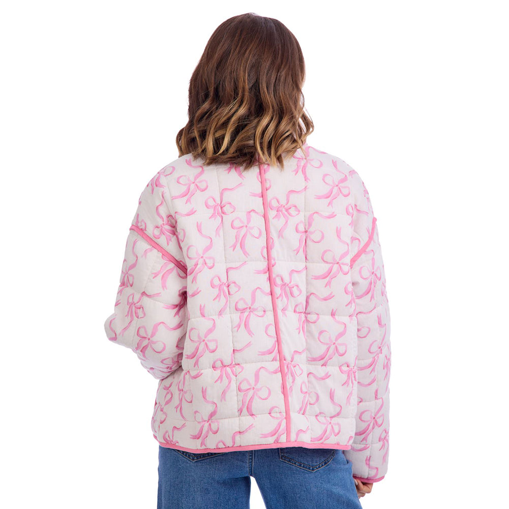 Cher Block Print Jacket White by Mud Pie