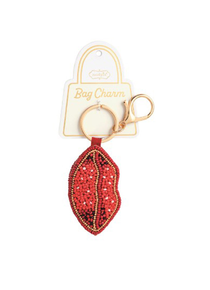 Valentine Beaded Bag Charm Lips by Mud Pie