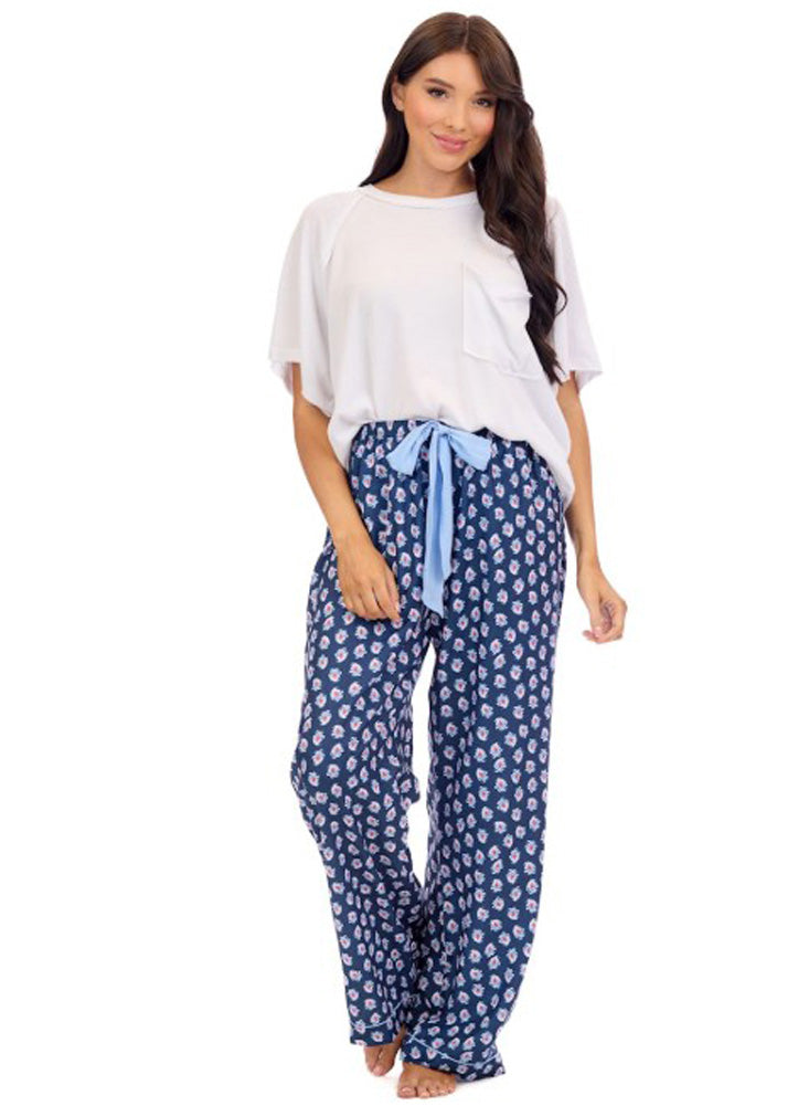 Navy Floral Pajama Pants by Mud Pie