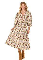 Harvest Midi Dress White by Mud Pie
