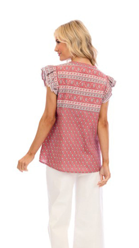 Marina Flutter Top Red by Mud Pie