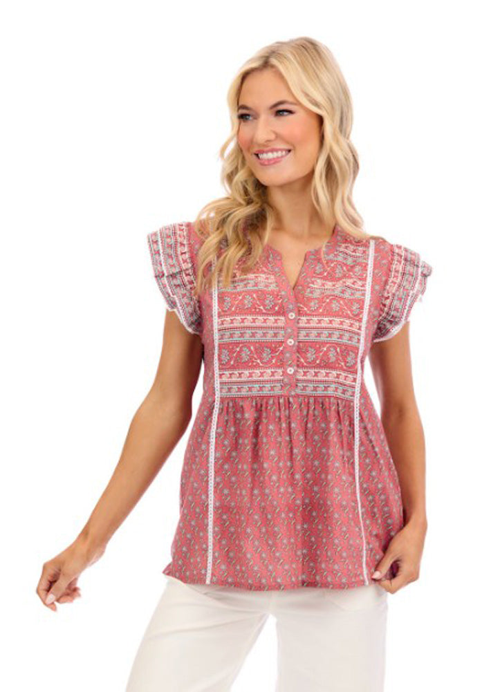 Marina Flutter Top Red by Mud Pie