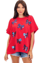Americana Sparkle Top Red by Mud Pie