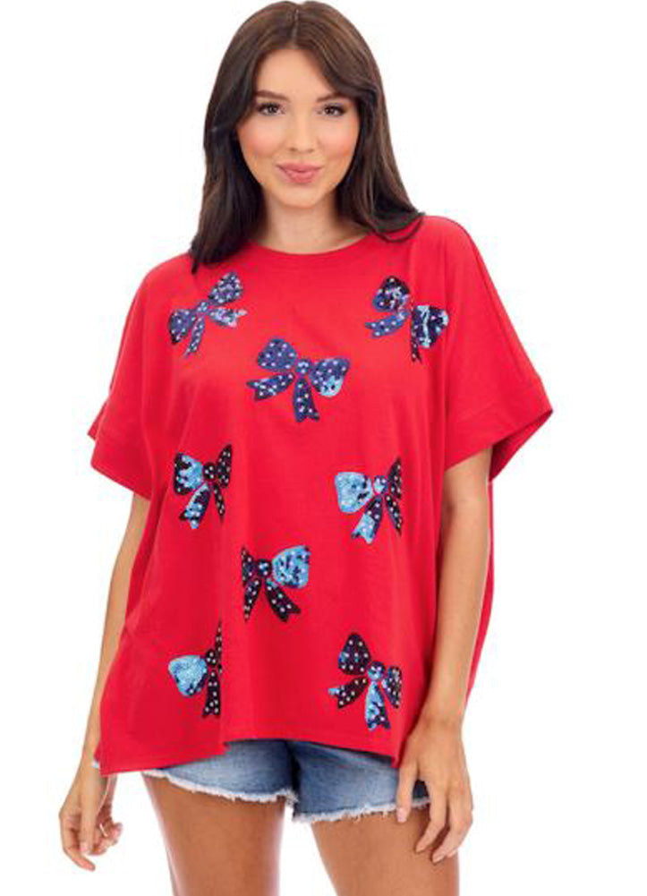 Americana Sparkle Top Red by Mud Pie