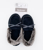 Memory Foam Fur Lined Slip On in Black by Isotoner