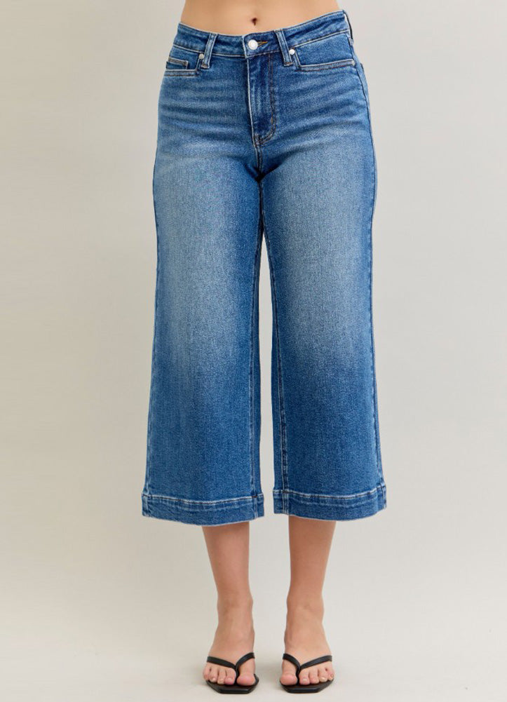 MR Wide Crop Vintage Pockets and Wide Hem Jeans by Judy Blue