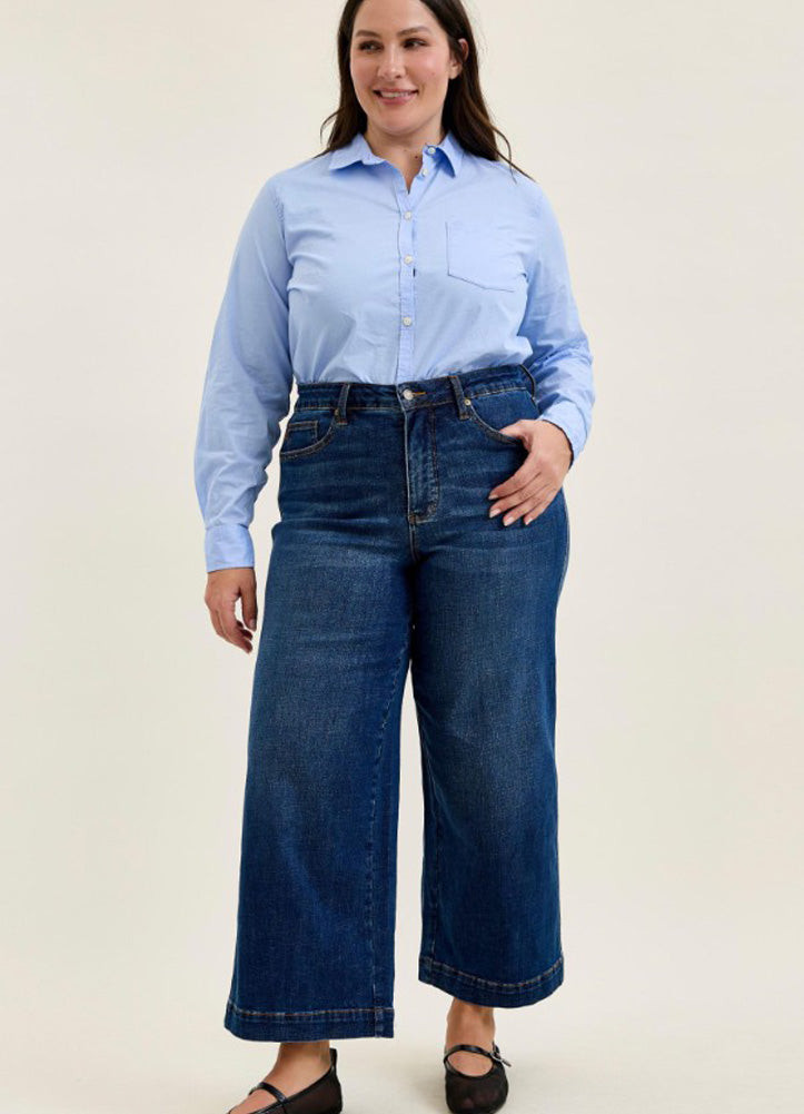 Plus HR Claudia Ankle Wide Leg Jeans by Judy Blue