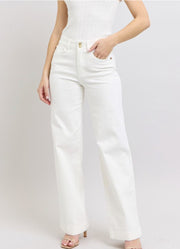HW Double Button with Coin Pocket Embroidery in White by Judy Blue