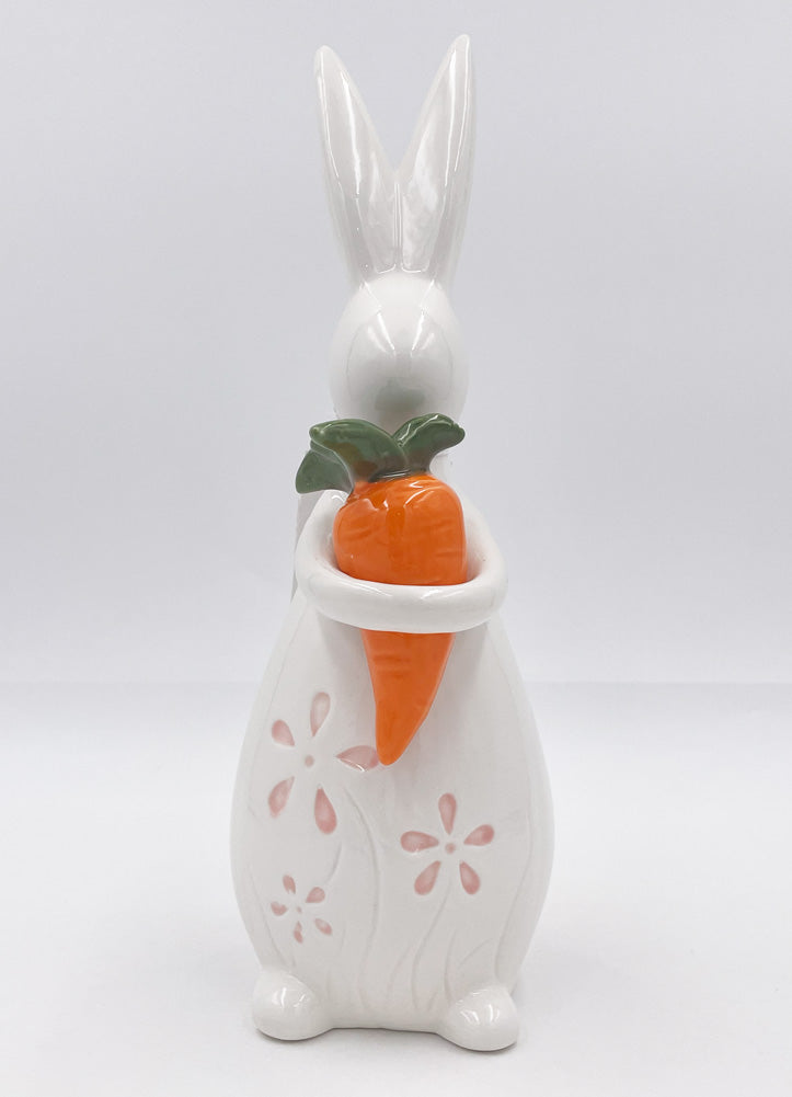 Bunny with Carrot Ceramic Décor by Evergreen