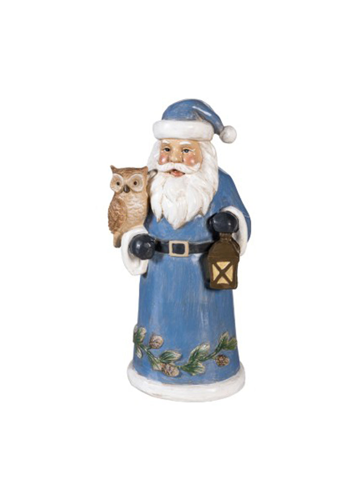 Resin Santa with Owl by Evergreen