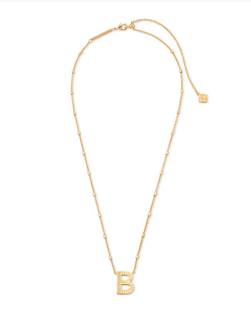 Letter B Pendant Necklace Gold Metal by Kendra Scott