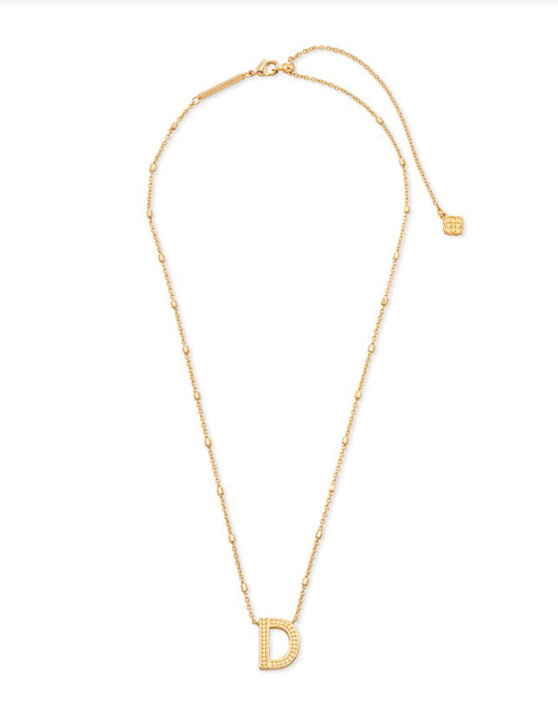 Letter D Pendant Necklace Gold Metal by Kendra Scott
