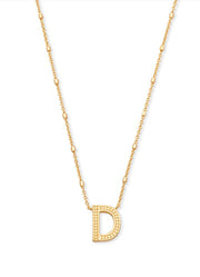 Letter D Pendant Necklace Gold Metal by Kendra Scott