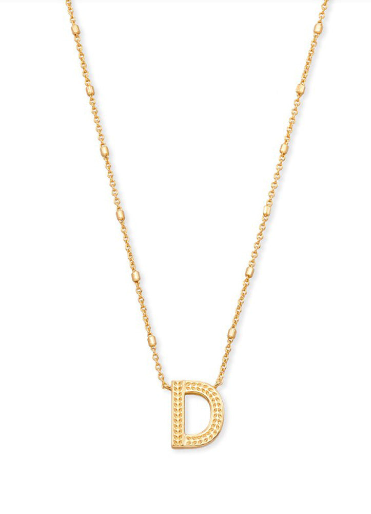 Letter D Pendant Necklace Gold Metal by Kendra Scott