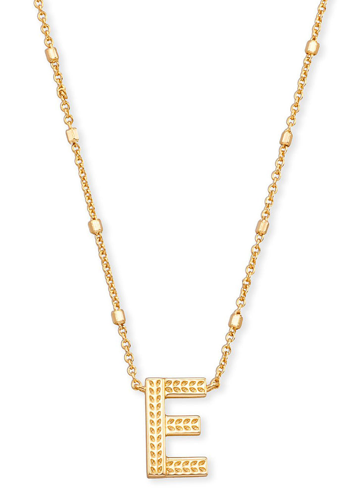 Letter E Pendant Necklace Gold Metal by Kendra Scott