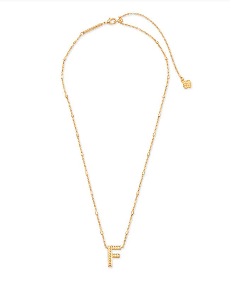 Letter F Pendant Necklace Gold Metal by Kendra Scott