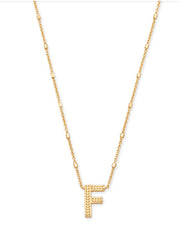 Letter F Pendant Necklace Gold Metal by Kendra Scott
