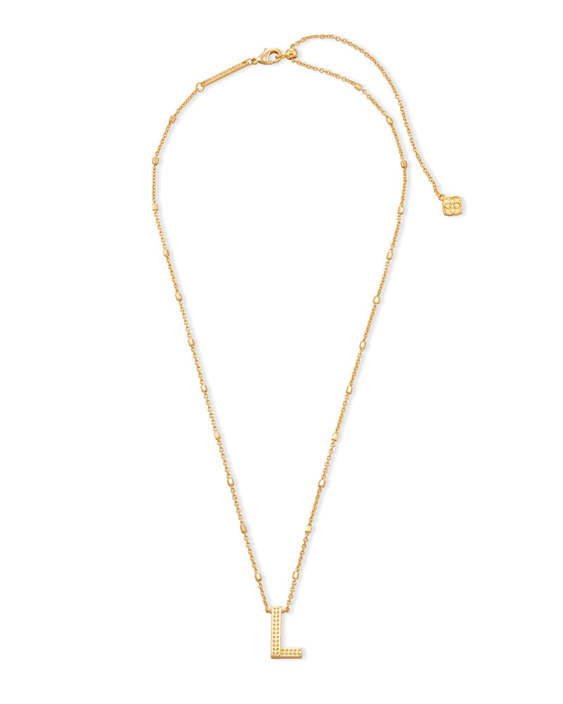 Letter L Pendant Necklace Gold Metal by Kendra Scott