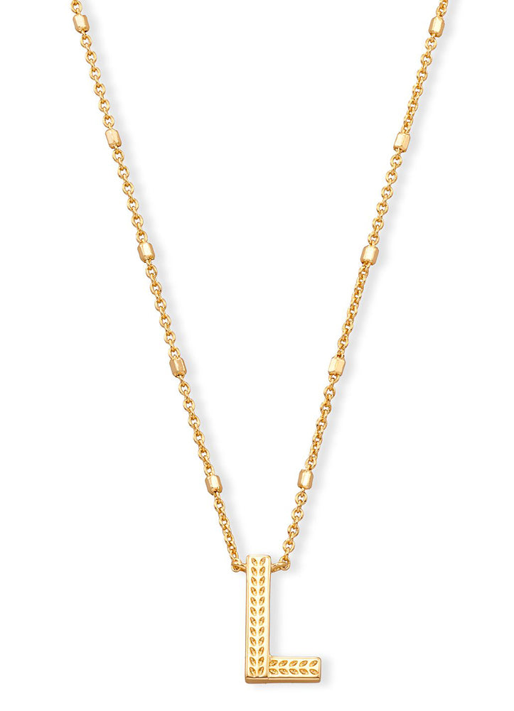 Letter L Pendant Necklace Gold Metal by Kendra Scott