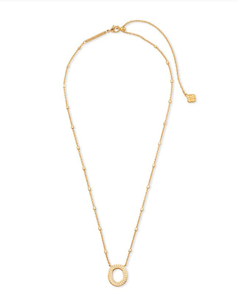 Letter O Pendant Necklace Gold Metal by Kendra Scott