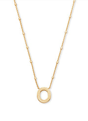 Letter O Pendant Necklace Gold Metal by Kendra Scott