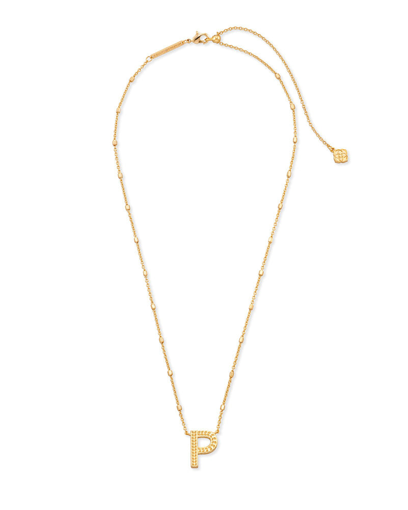 Letter P Pendant Necklace Gold Metal by Kendra Scott