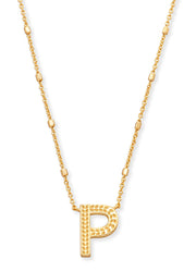 Letter P Pendant Necklace Gold Metal by Kendra Scott