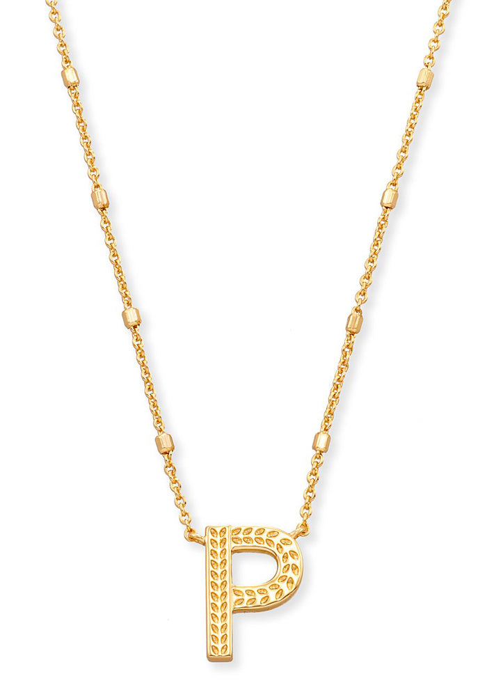 Letter P Pendant Necklace Gold Metal by Kendra Scott