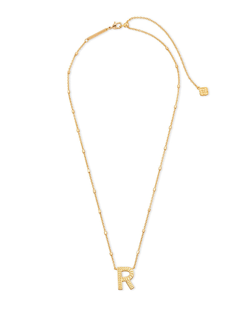 Letter R Pendant Necklace Gold Metal by Kendra Scott