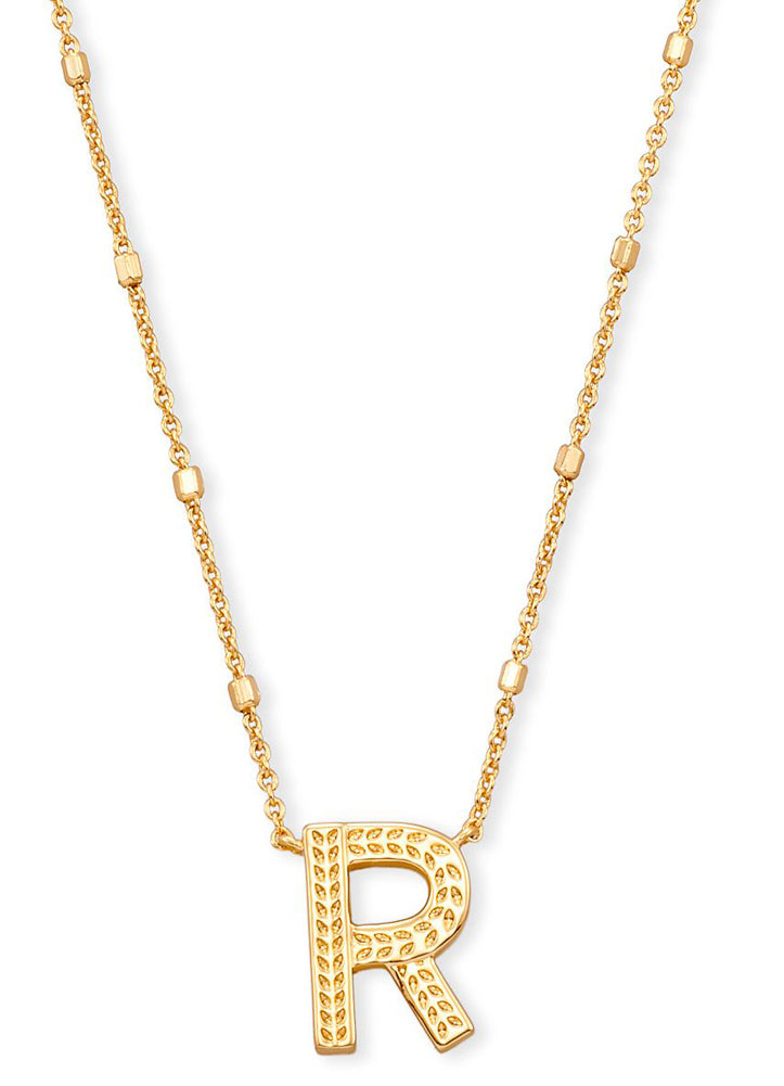 Letter R Pendant Necklace Gold Metal by Kendra Scott