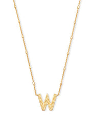 Letter W Pendant Necklace Gold Metal by Kendra Scott