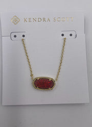 Elisa Necklace Gold Red Kyocera Opal by Kendra Scott