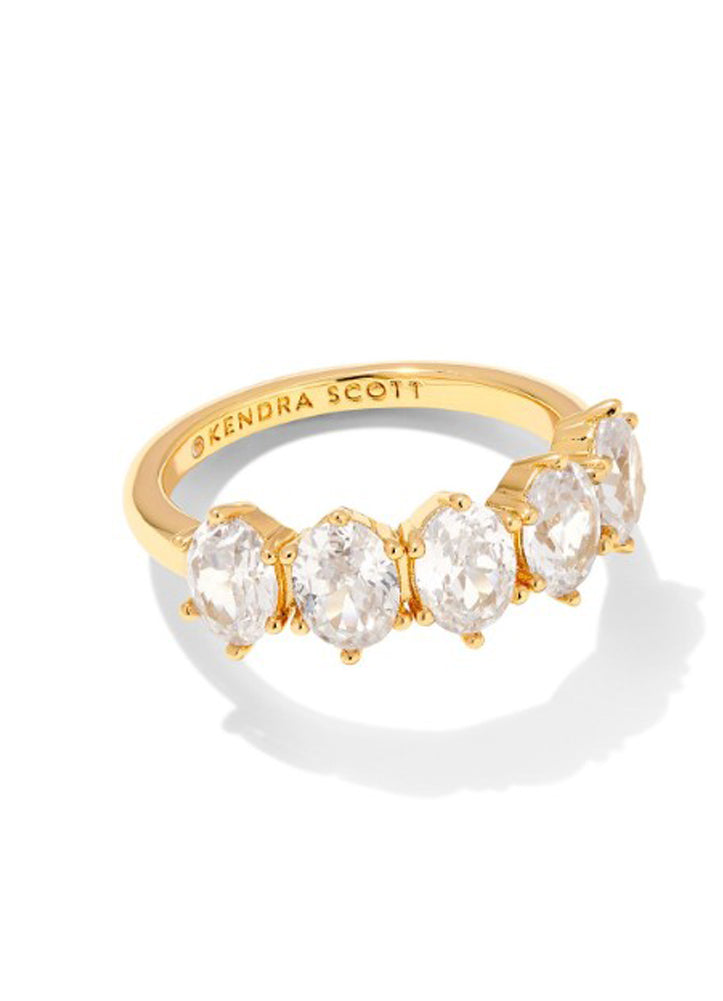 Cailin Crystal Band Ring Gold Metal White CZ by Kendra Scott