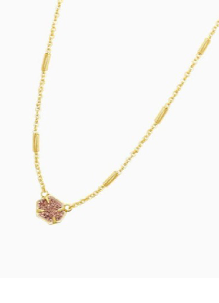 Mabel Necklace Gold Rose Gold Drusy by Kendra Scott