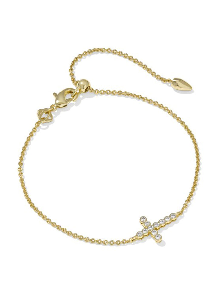 Cross Crystal Delicate Bracelet Gold Metal by Kendra Scott